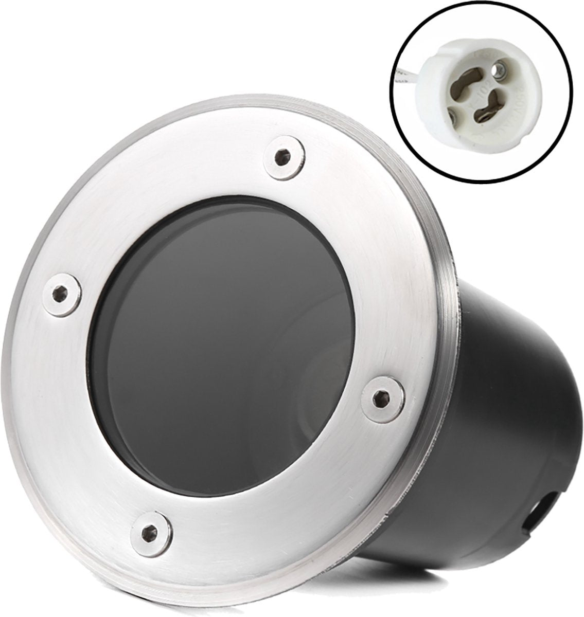 Bodenstrahler Edelstahl gebürstet rund 100mm MDRLED®