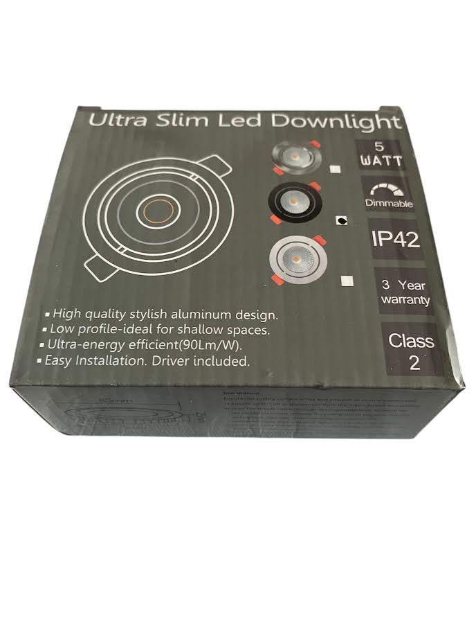 LED INBOUWSPOT MDR SLIM-FIT 5W DIM ZWART Zaagmaat: Ø75-80mm 2200K MDRLED® tijdelijke Actie