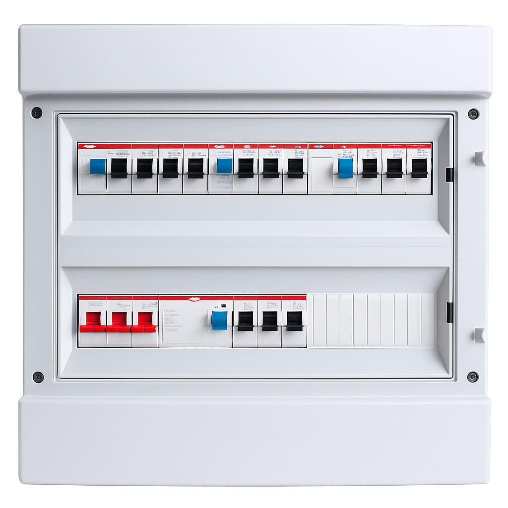 ABB Groepenkast IP65 | 12 Groepen + 1 Krachtgroep | 3-Fase | Compleet Bedraad