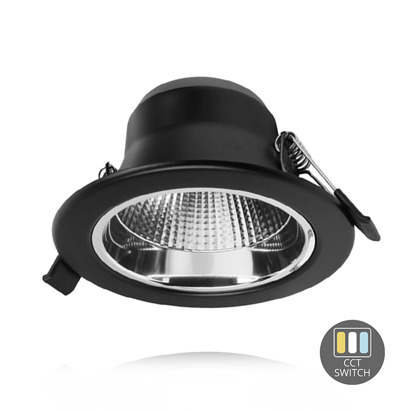 LED DOWNLIGHT | Aurora| CCT-SWITCH | Ø90 | 9W | ZWART