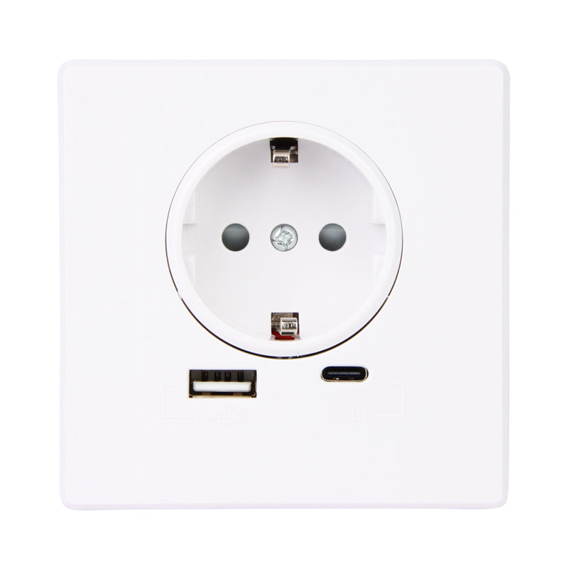 MDRLED® Wandcontactdoos met USB-A & USB-C | 16A | 220–240V | Zwart & Wit