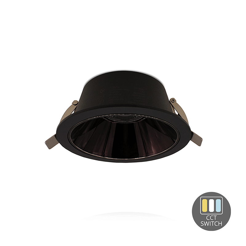 LED DOWNLIGHT CCT-SWITCH Ø100MM 10W ZWART MDRLED®