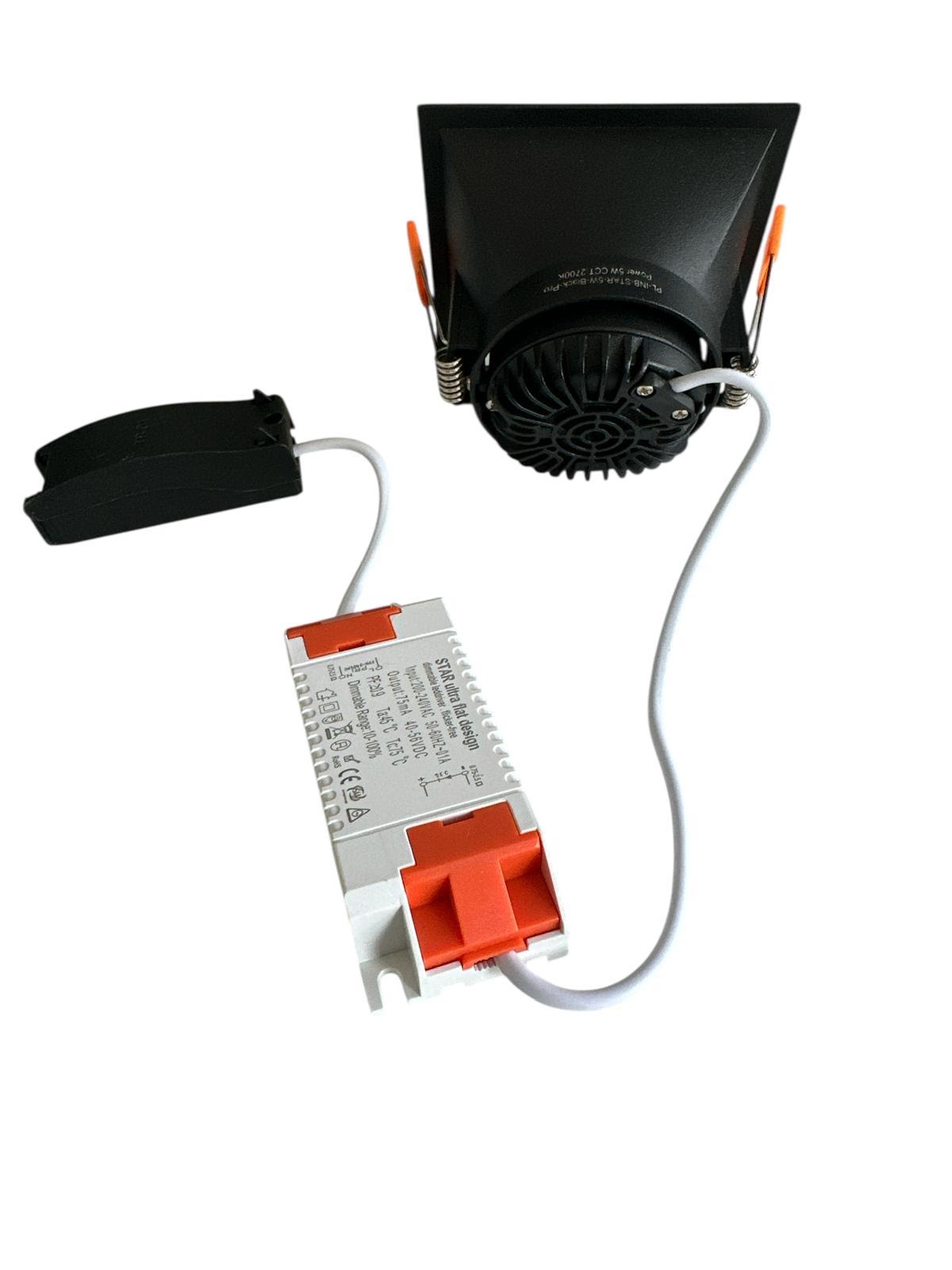 LED Spot 5W Zwart | 2700K Warm Wit | Dimbare LED Downlight | 450 Lumen