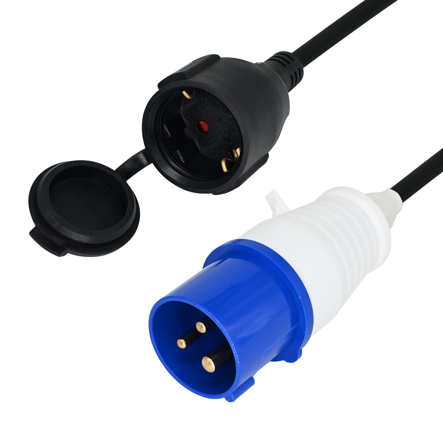 CAMPING STECKER ADAPTERKABEL MIT KINDERSCHUTZ 40CM bis 3600 Watt MDRLED®