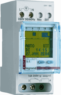 Legrand AlphaRex D21 Digitale Schakelklok | 1 Kanaal | Weekprogramma | 16A | 230V