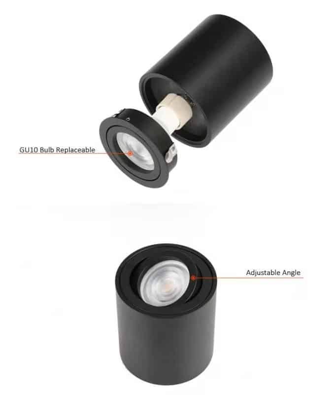 OPBOUWSPOT ZWART met GU10 FITTING MDRLED®