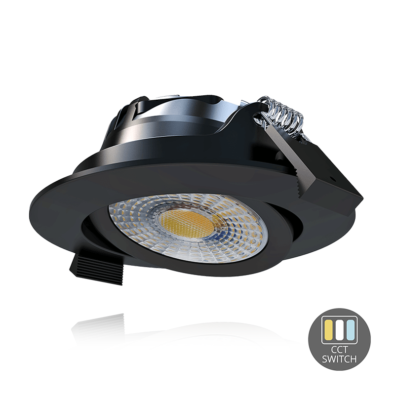 LED INBOUWSPOT SLIM-FIT 6W DIM ZWART CCT-SWITCH IP65