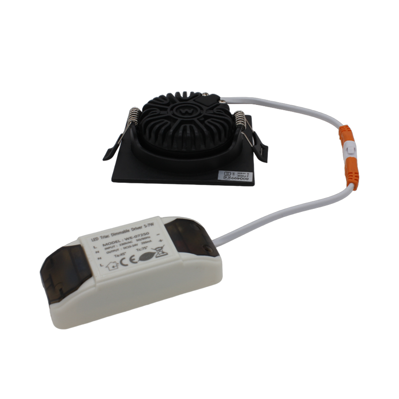 LED Einbaustrahler Flach 6W Dimmbar Schwarz 2700K Ø75-81mm MDR LED