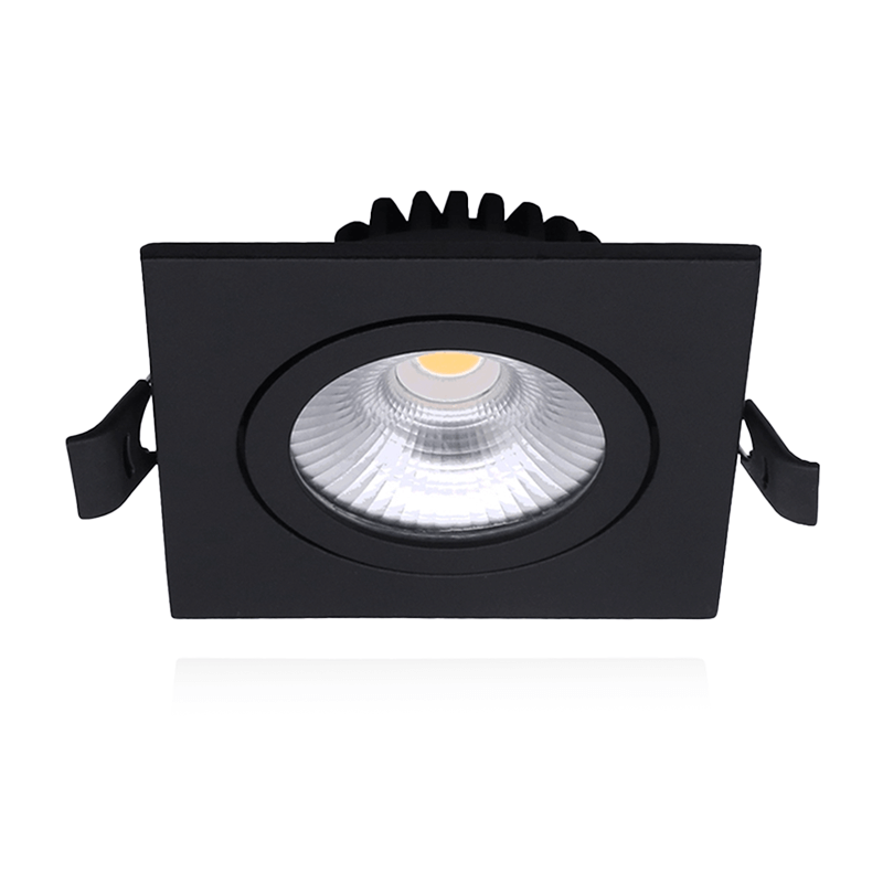 LED Einbaustrahler Flach 6W Dimmbar Schwarz 2700K Ø75-81mm MDR LED
