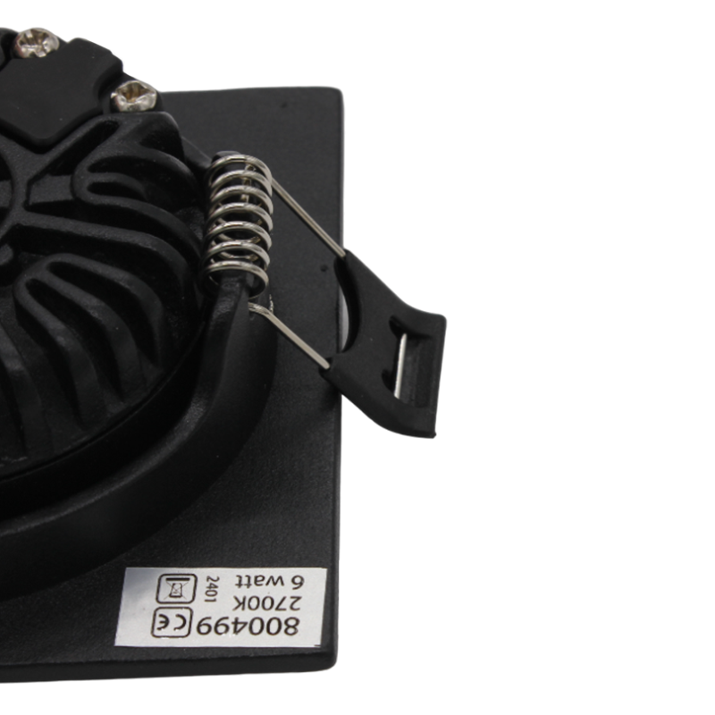 LED Einbaustrahler Flach 6W Dimmbar Schwarz 2700K Ø75-81mm MDR LED