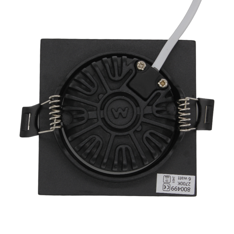 LED Einbaustrahler Flach 6W Dimmbar Schwarz 2700K Ø75-81mm MDR LED