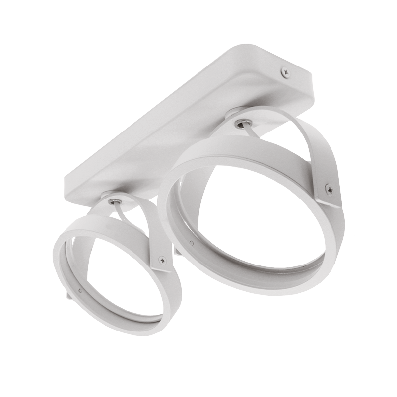 AR111 AUFBAULEUCHTE 2xGU10 FASSUNG WEISS MDRLED®