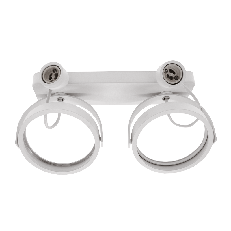 AR111 AUFBAULEUCHTE 2xGU10 FASSUNG WEISS MDRLED®