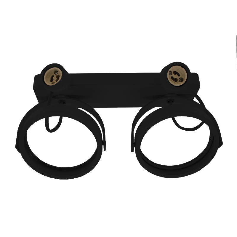 AR111 OPBOUWARMATUUR 2xGU10 FITTING ZWART MDRLED®