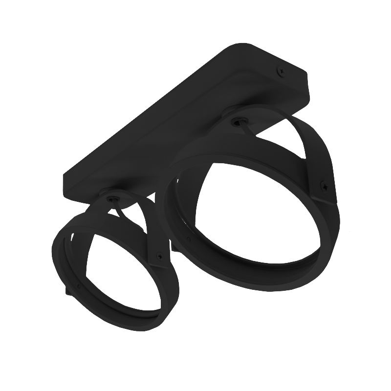 AR111 OPBOUWARMATUUR 2xGU10 FITTING ZWART MDRLED®