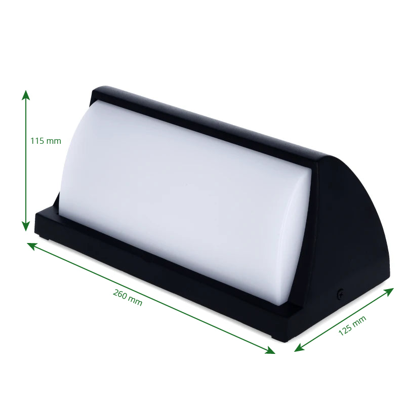 LED Bulkhead 12W – Daglichtsensor – IP54 – Zwart – MDRLED®