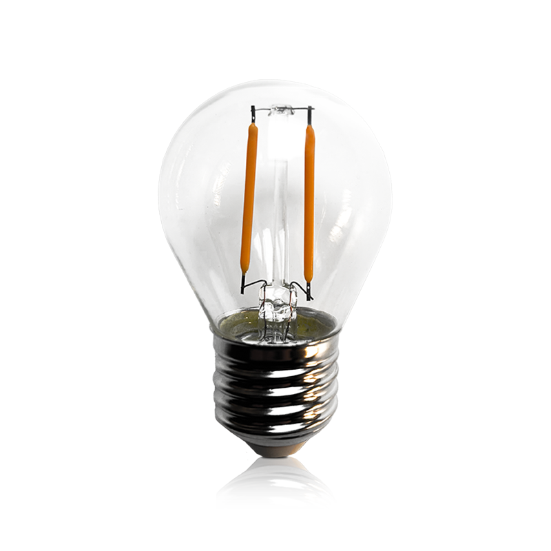 LED FILAMENT E27 G45 HELDER GLAS 1W MDRLED®