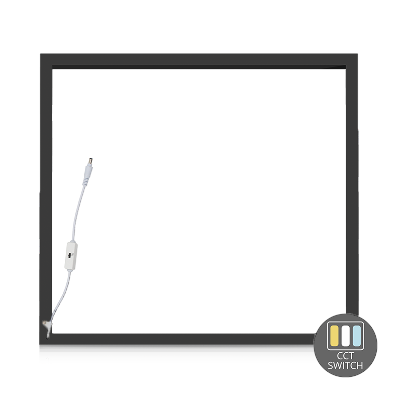Panel ramowy LED 60×60 cm; Przełącznik CCT Edge Lit 40 W UGR < 23 czarny; MDRLED®