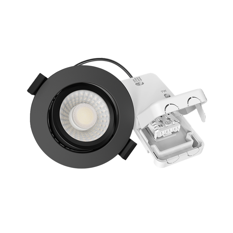 LUNA LED Inbouwspot | Zwart | 5W/7W | Dim to Warm + CCT-Switch | IP65 | Dimbaar