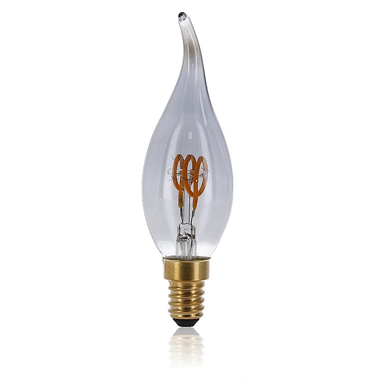 LED Filament E14 Kaars Tip 2W Smokey | Dimbaar | 2000K | MDRLED® | Roker Glas
