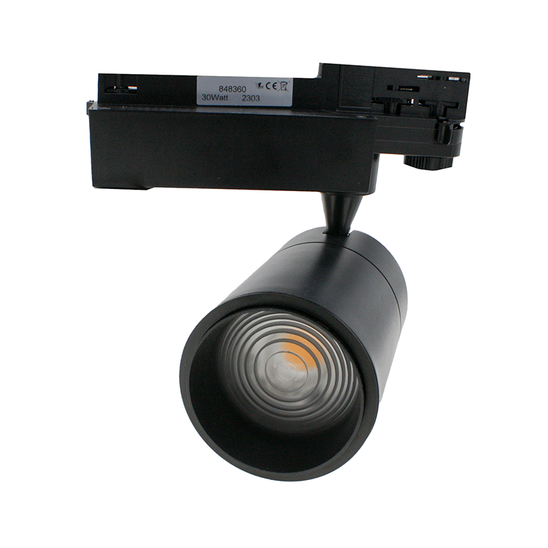 3-Fase Railspot 30W Zwart Zoombaar 15°–60° Dimbaar CRI>82 4000K=