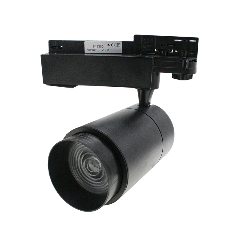 3-Fase Railspot 30W Zwart Zoombaar 15°–60° Dimbaar CRI>82 4000K=