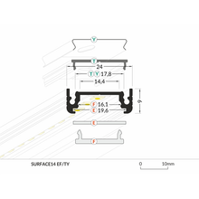 PROFIL MDR 14MM SCHWARZ 2M MDRLED®