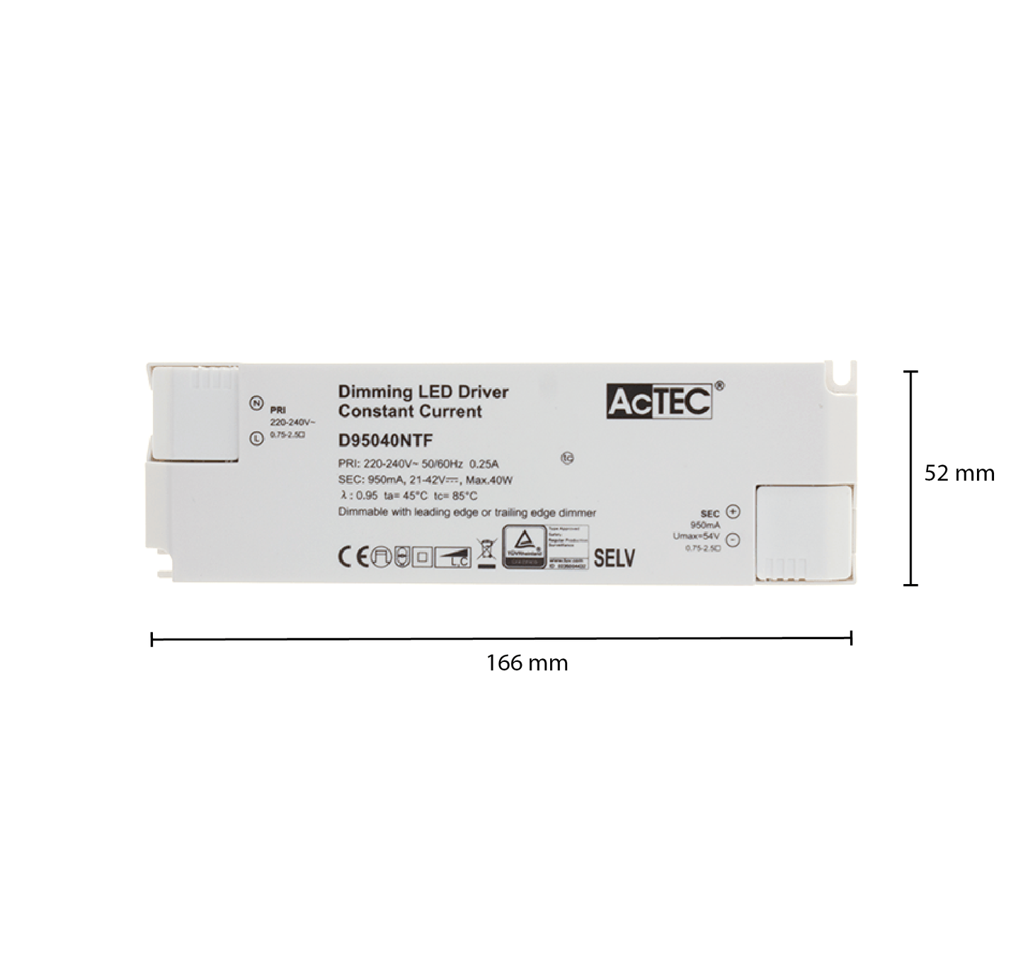 ACTEC CONSTANT CURRENT DIMBAAR DRIVER 20-40W MDRLED®