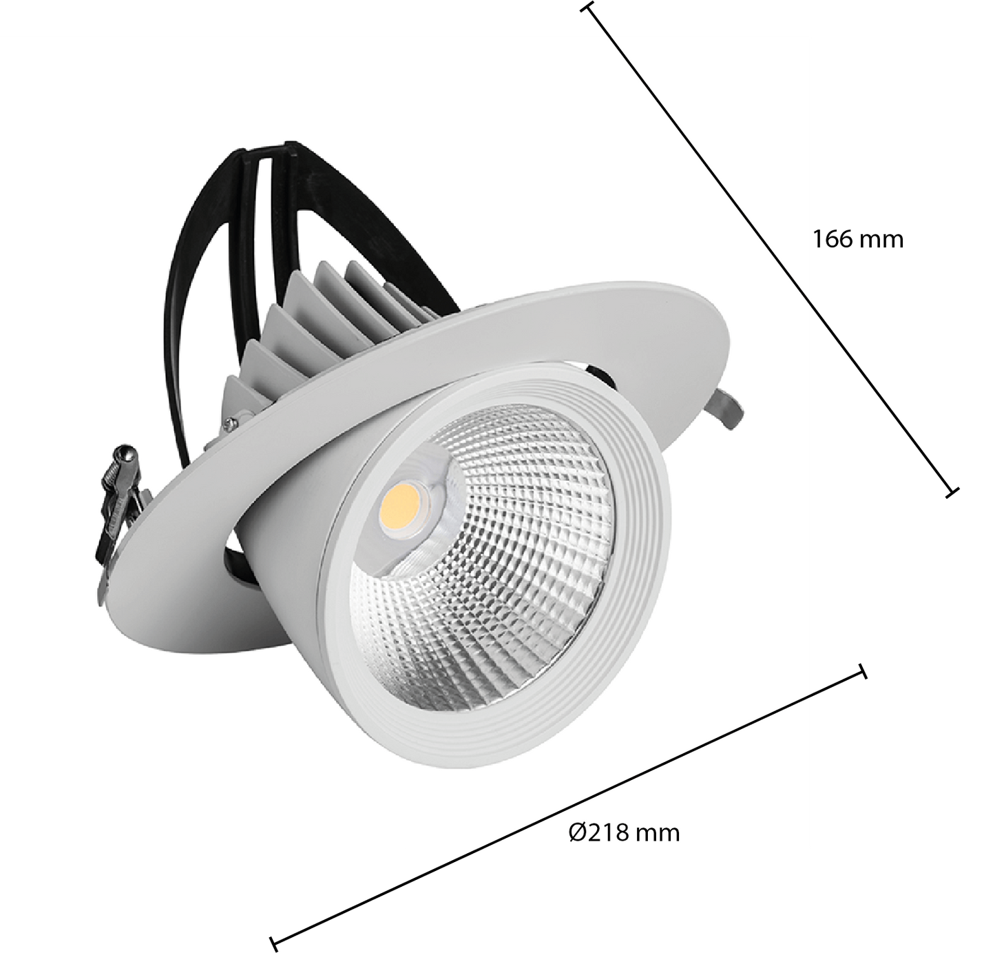 LED Downlight MDRLED® Kantelbaar Ø195 – 40W 3000K / 4000K UGR 21 | CRI 91