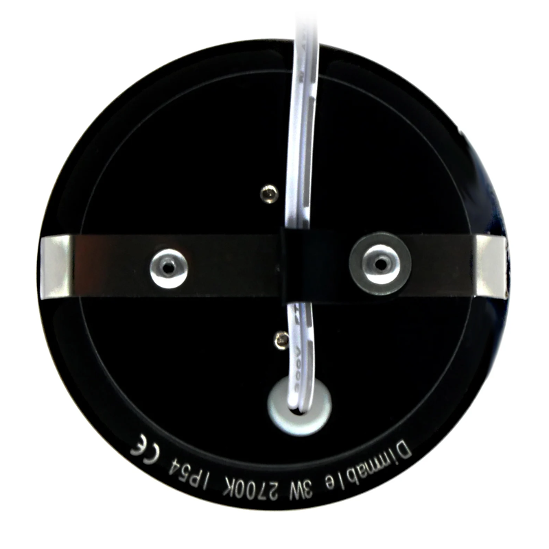 ECODIM | LED-Möbelstrahler | Geringe Einbautiefe | IP54 | WARMWEISS | RUND | SCHWARZ | 55 mm