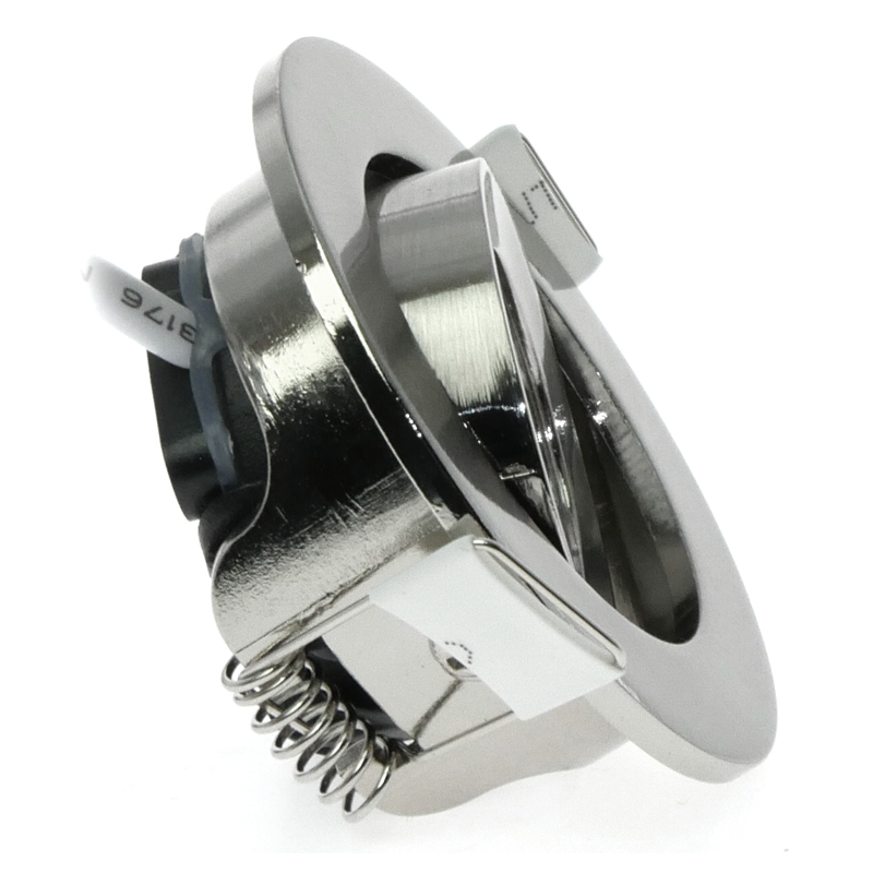 ECODIM ED-10063 LED-Einbaustrahler, geringe Einbautiefe, IP54, Maße zu warm, 55 mm, rund, eingebaut, Nickel.MDRLED®