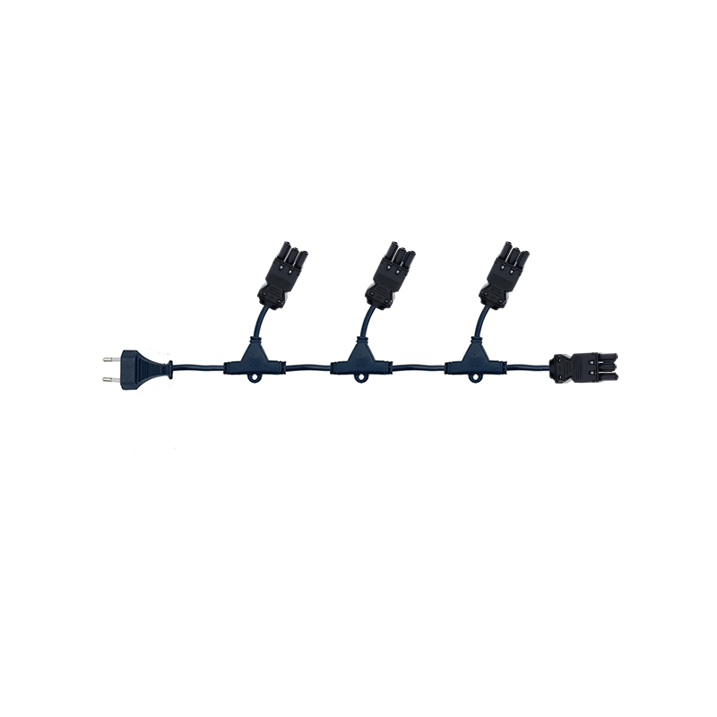 Eurostekker naar 2x / 3x / 4x SWP-3 Stekker | MDRLED® | 2m Kabel | Zwart | 2 Jaar Garantie