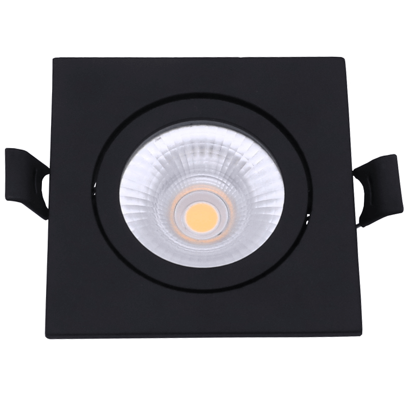 LED Einbaustrahler Flach 6W Dimmbar Schwarz 2700K Ø75-81mm MDR LED