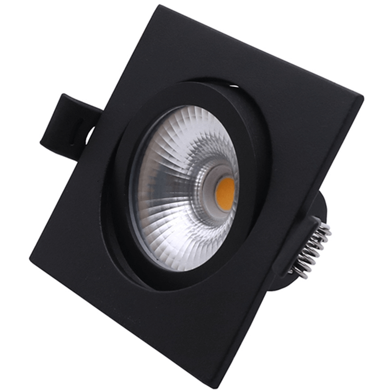LED Einbaustrahler Flach 6W Dimmbar Schwarz 2700K Ø75-81mm MDR LED