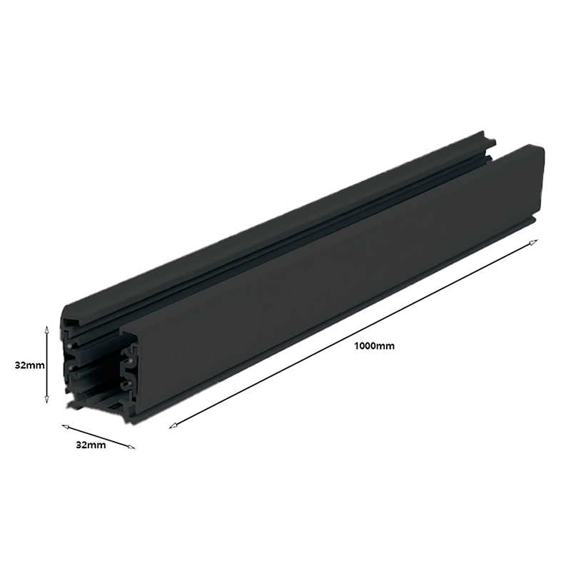 3-Phasen-Schiene 100CM Schwarz - Hochwertige MDRLED®