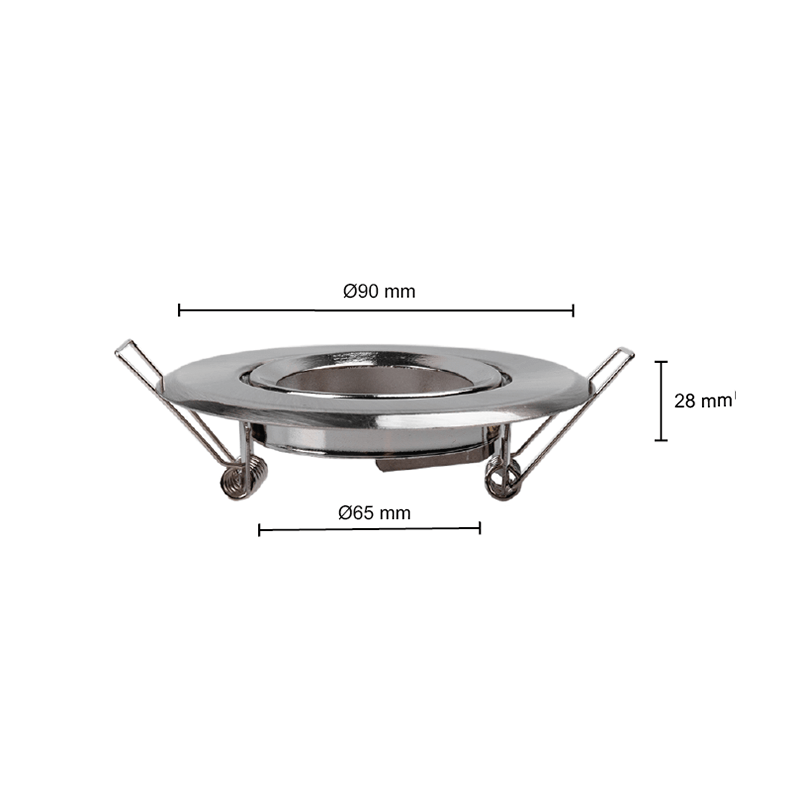 OPRAWA WPUSZCZANA GU10 SREBRNA Rozmiar cięcia Ø65mm MDRLED®