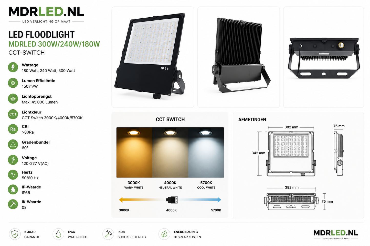 LED FLOODLIGHT AURUS 300W/240W/180W CCT-SWITCH