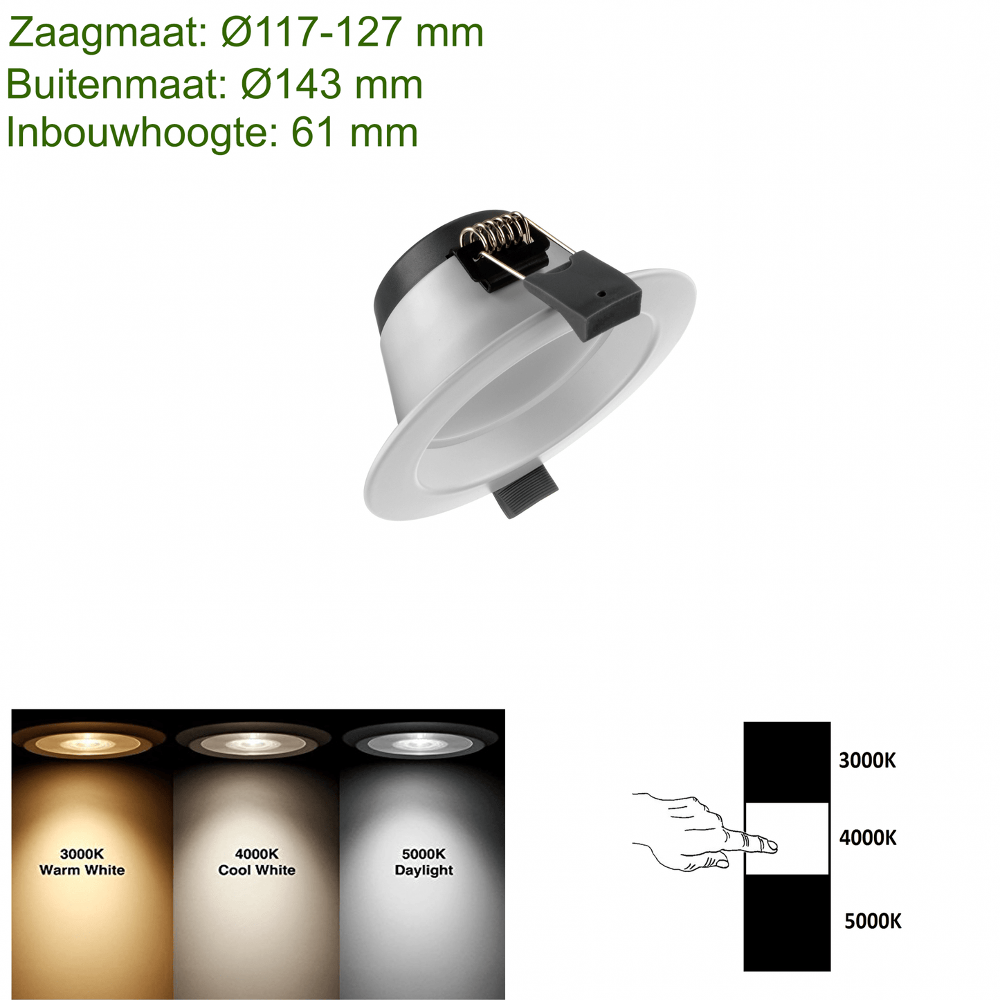 LED DOWNLIGHT | Ginevra| CCT-SWITCH | Ø120 | 12W