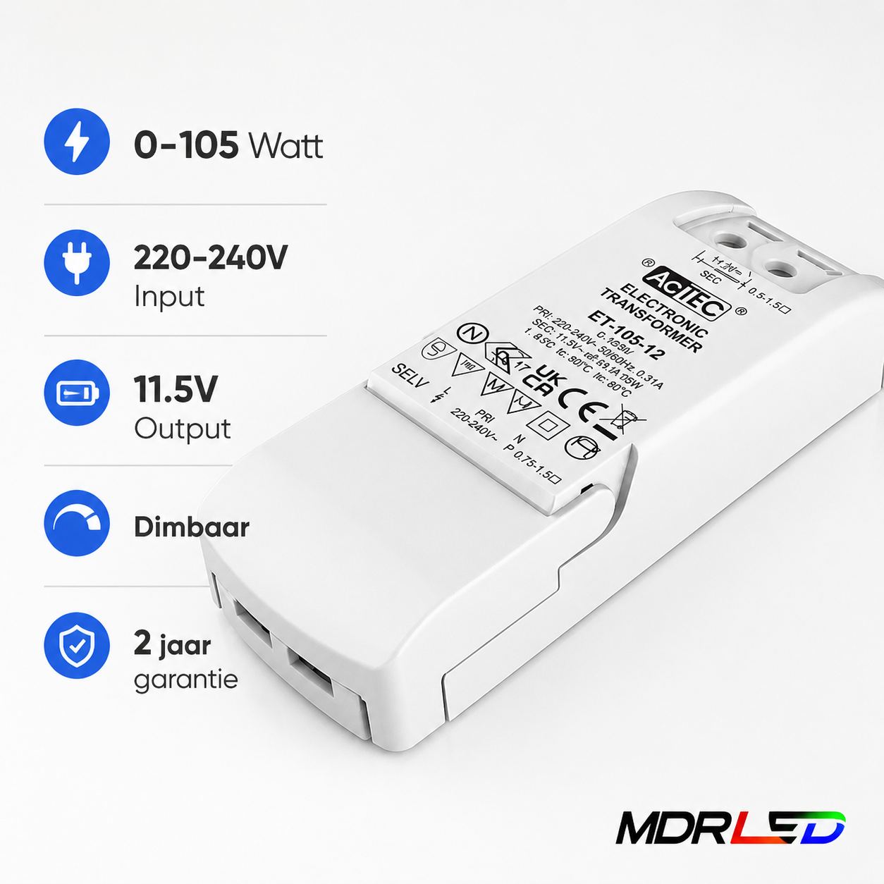 ACTEC LED Driver | 12V | 105W | Dimbaar | 0-9.1A | IP20