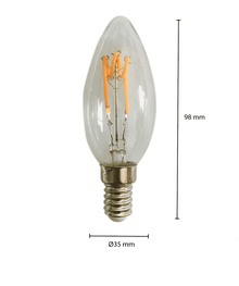 LED Filament E14 Kerze dimmbar klar 1.6: Warmes Leuchten mit moderner Effizienz MDRLED®
