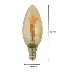 LED Filament E14 Kerze Bernstein 1.6MDRLED®