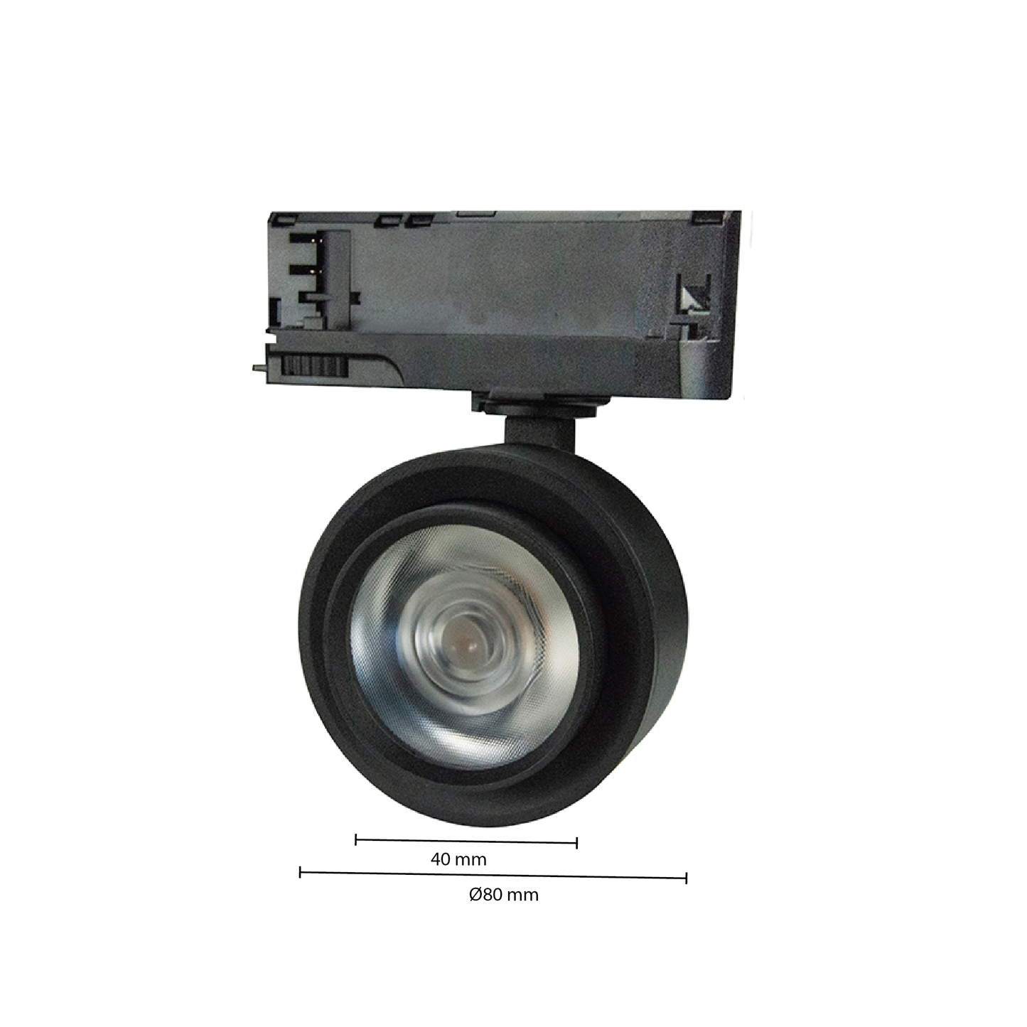 3-FASE RAILSPOT 20W ZWART 4000K ZOOMBAAR 20°-40° i MDRLED®