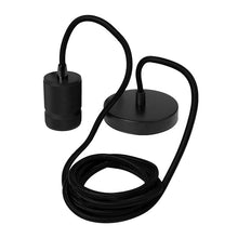 Schwarze Kordelpendelleuchte mit E27-Fassung MDR LED®