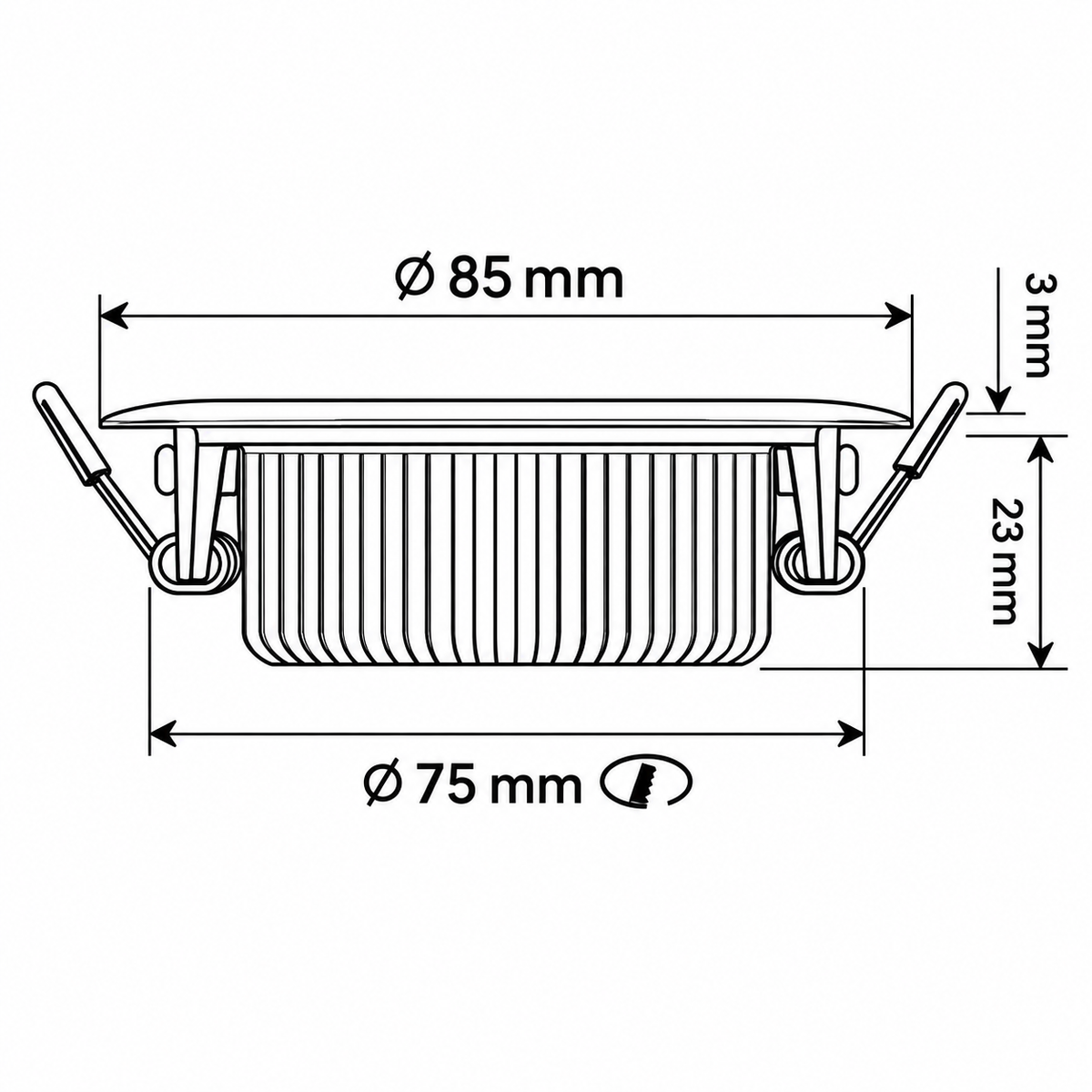 MDRLED® LUNA LED Inbouwspot 5W | Dim to Warm | Zilver | IP42