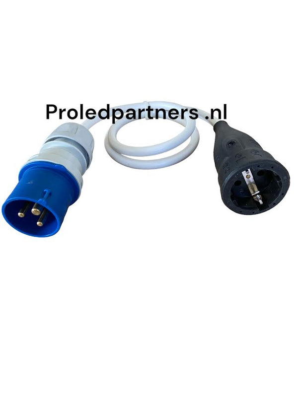 Proledpartners CEE verloopstekker - camping verloop - 3x2.5mm 1meter cee naar contra stekker