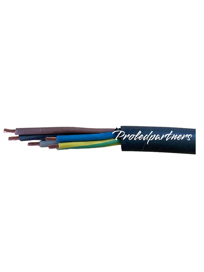 Proledpartners Rubber kabel 5 x 1,5 mm2 Type H07RN-F (neopreen) Buitendiameter: 11,5mm incl. btw per meter