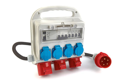 3x 400V & 4x 230V Verdeelblok IP44 – Krachtstroom met Randaarde (32A)