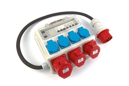 3x 400V & 4x 230V Verdeelblok IP44 – Krachtstroom met Randaarde (32A)