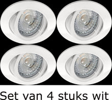 Ronde LED Inbouwspot -SET 4 STUKS– 10W  750 Lumen - 2800K Neutraal Wit - Ø105 mm  Kantelbaar  Niet Dimbaar