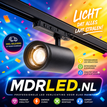 MDRLED® 3-Fase Railspot 30W Zwart – Zoombaar 15°-60° – Dimbaar